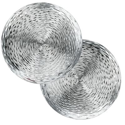 Home & Styling Kaarsen bord - 10x - diner onderborden - zilver - Dia 33 cm - Kaarsenbord - Kunststof