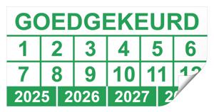 Keuringssticker goedgekeurd rechthoek  50 x 25 mm - 1000 stuks (op rol)