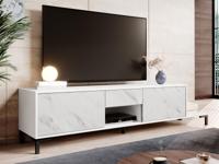 Tv-meubel MALMOSO 2 deuren 1 lade 195 cm wit/marmer wit
