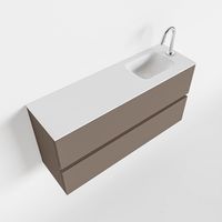 Toiletmeubel Mondiaz Ada | 100 cm | Meubelkleur Smoke | Lex wastafel Talc Rechts | 1 kraangat