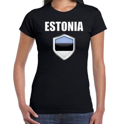 Estland landen supporters t-shirt - zwart - dames - fan kleding - korte mouwen Estland landen supporters t-shirt - zwart - dames - fan kleding - korte mouwen