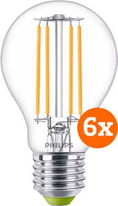 Philips LED Filament lamp - 2,3W - E27 - warm wit licht 6-pack
