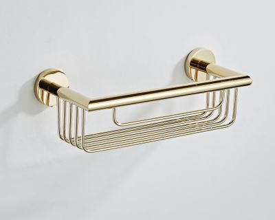 Flaconhouder SaniClear Dorado | Wandmontage | 25x9x13 cm | Messing | Rechthoek | Goud glans
