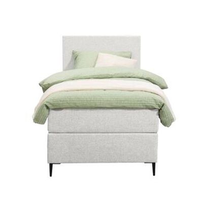 Boxspring Liv egaal - ecru - 90x200 cm - slanke poot - Leen Bakker