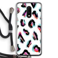 Cheetah color: OnePlus 7 Transparant Hoesje met koord