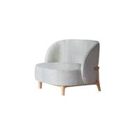 Tikamoon - Hoya - Fauteuil in massief eiken en grijze stof - thumbnail