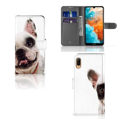 Huawei Y6 (2019) | Telefoonhoesje | Met pasjeshouder | Franse Bulldog