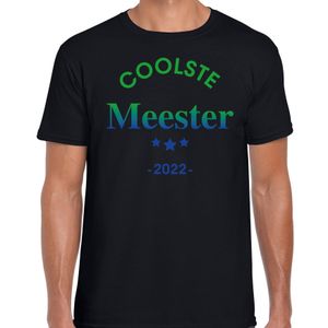 Coolste meester 2022 cadeau t-shirt zwart heren