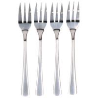 RVS taartvorkjes/gebakvorkjes - set van 8x - zilver - 15 cm - RVS