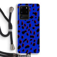 Blue Leopard: Samsung Galaxy S20 Ultra Transparant Hoesje met koord
