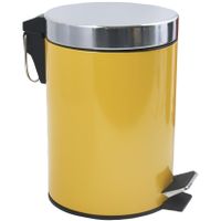 MSV Prullenbak/pedaalemmer - metaal - saffraan geel - 3 liter - 17 x 25 cm - Badkamer/toilet   -