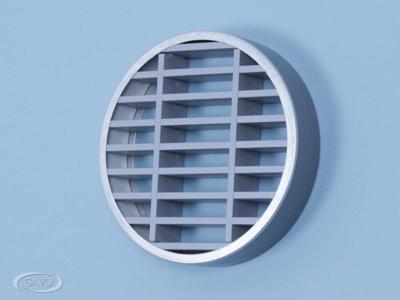 Lamellenrooster brandwerend rond grijs