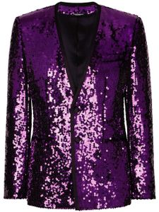 Dolce & Gabbana blazer droit à sequins - Violet