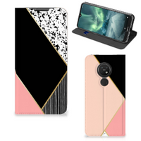 Nokia 6.2 | 7.2 Stand Case Zwart Roze Vormen - thumbnail