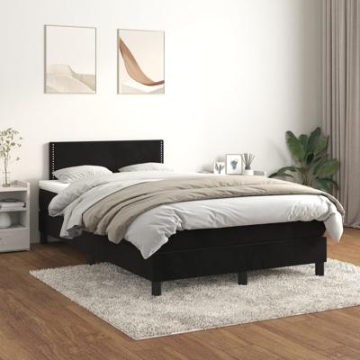 Boxspring met matras fluweel zwart 120x200 cm
