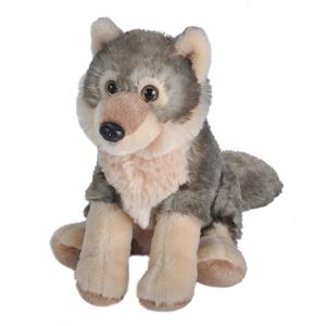 Wolven knuffels bruin met grijs 16 cm