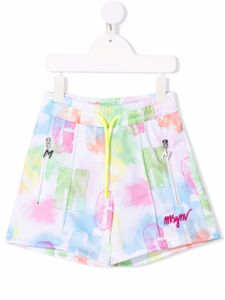 MSGM Kids short de sport à logo imprimé - Blanc