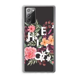 Hello in flowers: Samsung Galaxy Note 20 / Note 20 5G Transparant Hoesje