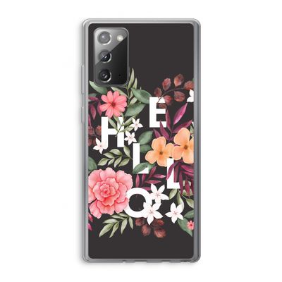 Hello in flowers: Samsung Galaxy Note 20 / Note 20 5G Transparant Hoesje