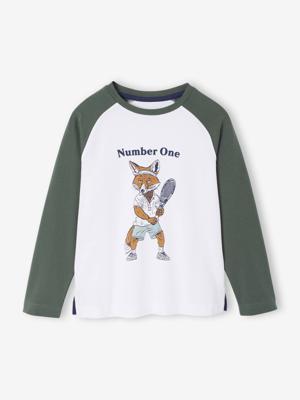 T-shirt met lange mouwen voor jongens Vos ecru