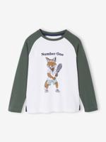 T-shirt met lange mouwen voor jongens Vos ecru