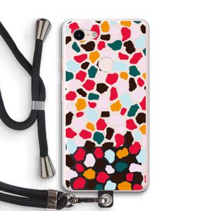 Colored Giraffe: Pixel 3 XL Transparant Hoesje met koord