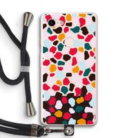 Colored Giraffe: Pixel 3 XL Transparant Hoesje met koord