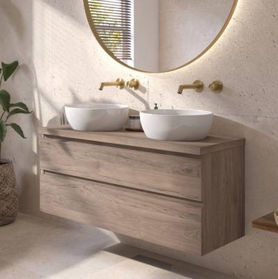 Ben Tendenza voorgemonteerd badmeubel incl. glans witte waskom 121x46x77,8cm congo bruin