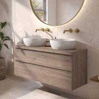 Ben Tendenza voorgemonteerd badmeubel incl. glans witte waskom 121x46x77,8cm congo bruin