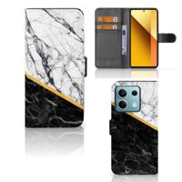 Xiaomi Redmi Note 13 5G | Bookcase | Marmer Wit Zwart - Origineel Cadeau Man