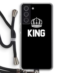 King zwart: Samsung Galaxy S21 FE Transparant Hoesje met koord
