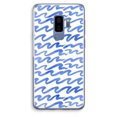 Blauwe golven: Samsung Galaxy S9 Plus Transparant Hoesje