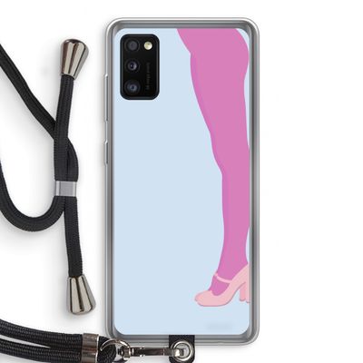 Pink panty: Samsung Galaxy A41 Transparant Hoesje met koord