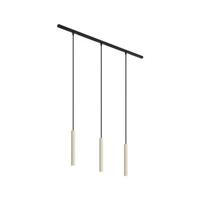 QAZQA Modern railsysteem met 3 hanglampen beige met zwart 1-fase -