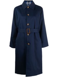 Polo Ralph Lauren manteau mi-long en coton à simple boutonnage - Bleu