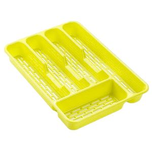 Bestekbak/bestekhouders 5-vaks lime groen L33 x B24 x H4 cm