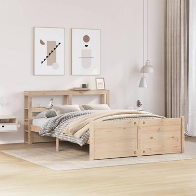 Bedframe met hoofdbord massief grenenhout 160x200 cm