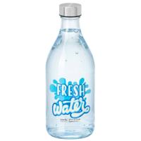 Vivalto Waterfles / drinkfles Fresh - glas - transparant - met RVS dop - 1000 ml