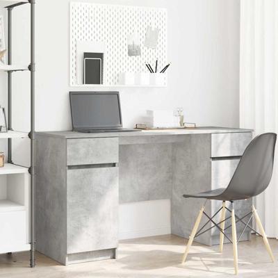 Bureau met lade Betongrijs 140 x 49 x 76 cm Bewerkt hout