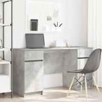 Bureau met lade Betongrijs 140 x 49 x 76 cm Bewerkt hout