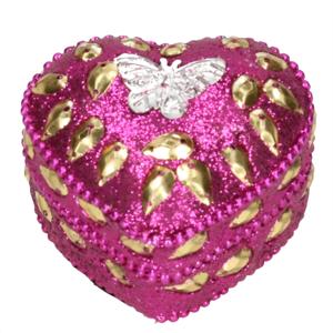 Tanden opbergdoosje voor kinderen - vlinder roze - 6 x 6 x 3 cm - handgemaakt - decoratief