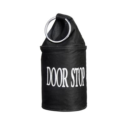 Canvas deurstopper zwart met ring - H15 cm - Deur vastzetter - Deurstop 2,7 kg