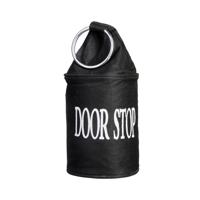 Canvas deurstopper zwart met ring - H15 cm - Deur vastzetter - Deurstop 2,7 kg