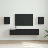 TV Wandkast 2 pcs Zwart 30 x 31 x 40 cm Bewerkt hout