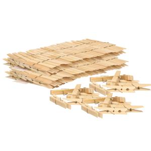 Wasknijpers - 100x - bamboe hout - 7 cm