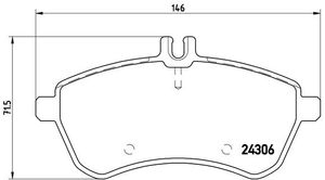 Remblokkenset, schijfrem BREMBO, u.a. für Mercedes-Benz