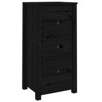 The Living Store Dressoir - Grenenhout - 40 x 35 x 80 cm - Zwart - thumbnail