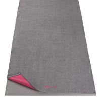 Yogahanddoek - Gaiam Grippy Mat Towel - Grijs/Roze - thumbnail