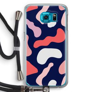Memphis Shapes Pink: Samsung Galaxy S6 Transparant Hoesje met koord