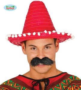 Mexicaanse sombrero rood 33cm